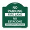Signmission No Parking Fire Lane-No Estacione Zona Contra Incendio, Green & White Alum, 18" x 18", GW-1818-23729 A-DES-GW-1818-23729 - alternate 1